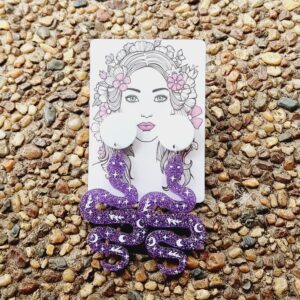 Glitter Snake Acrylic Stud Dangle Earrings