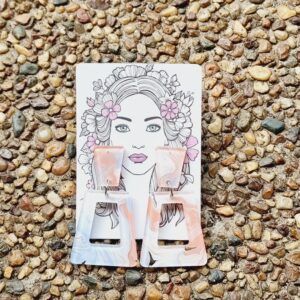 Pink and Purple Marbled Acrylic Stud Dangle Earrings