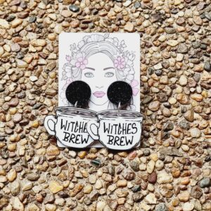 Witch Acrylic Stud Dangle Earrings