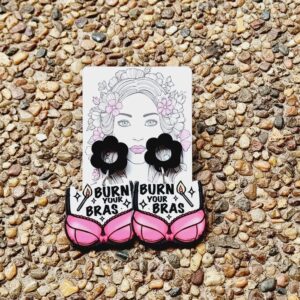 Burn Your Bras Acrylic Stud Dangle Earrings