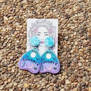 Purple Ouija Acrylic Stud Dangle Earrings