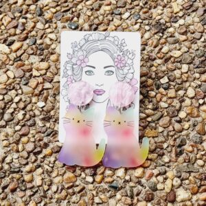 Colourful Cat Acrylic Stud Dangle Earrings