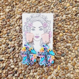 Faith Acrylic Stud Dangle Earrings