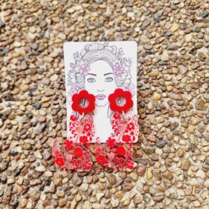 Cute Cat Design Acrylic Stud Dangle Earrings