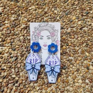 Coffin Shape Acrylic Stud Dangle Earrings