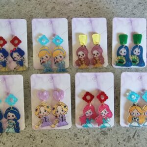 Princess Inspired Acrylic Stud Dangle Earrings