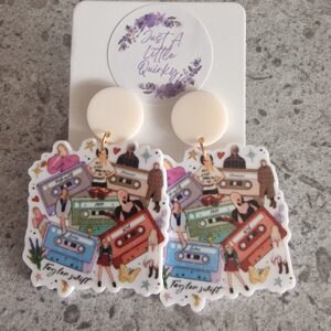 Taylor Swift Cassette Eras Tour Acrylic Stud Dangle Earrings