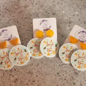 Sweet As Can Bee Acrylic Stud Dangle Earrings