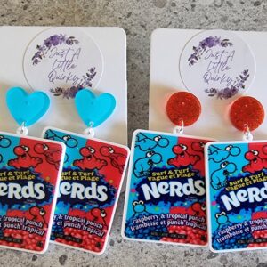 Nerds Lolly Acrylic Stud Dangle Earrings