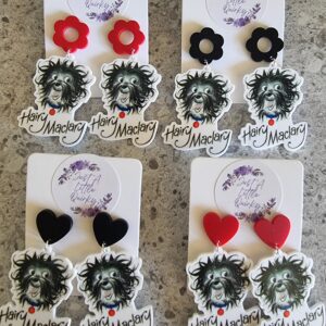 Hairy Maclary Acrylic Stud Dangle Earrings