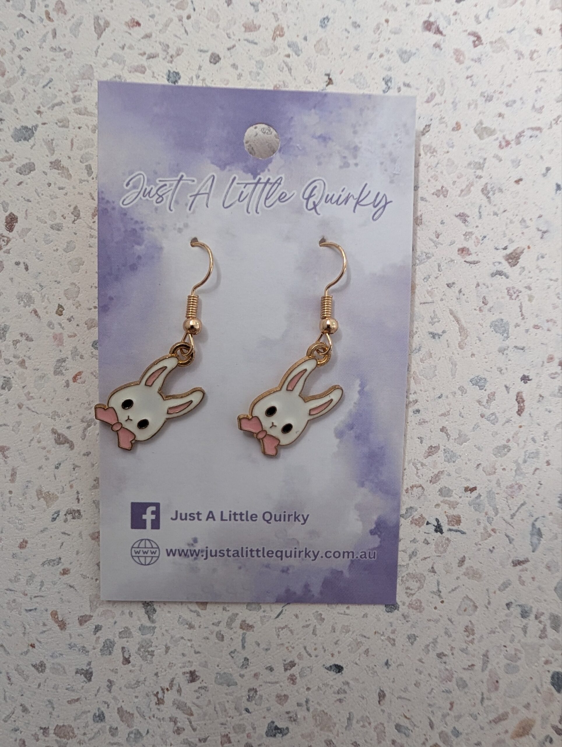 Easter Bunny Face Hook Dangle Earrings