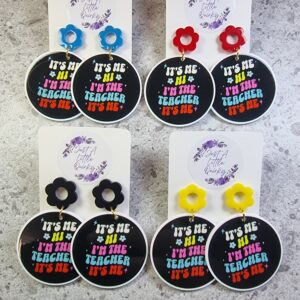 Taylor Swift Teacher Inspired Acrylic Stud Dangle Earrings