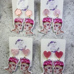 P!nk (Pink) Lot 1 Design Acrylic Stud Dangle Earrings