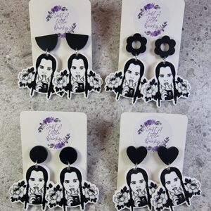 Wednesday Adams Old Design Acrylic Stud Dangle Earrings