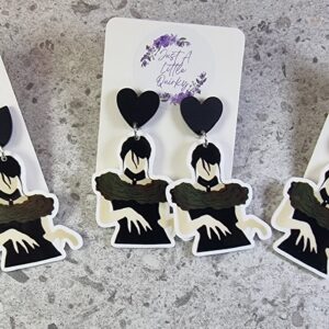 Wednesday Adams New Design Acrylic Stud Dangle Earrings