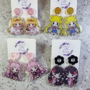 Sailor Moon Design 1 Acrylic Stud Dangle Earrings