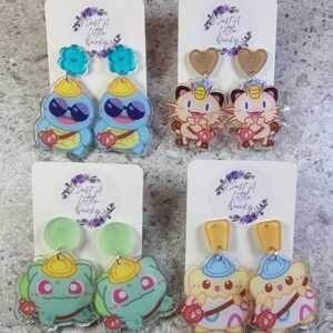 Pokemon Designs Acrylic Stud Dangle Earrings
