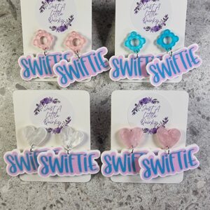 Taylor Swift Swiftie Design Acrylic Stud Dangle Earrings