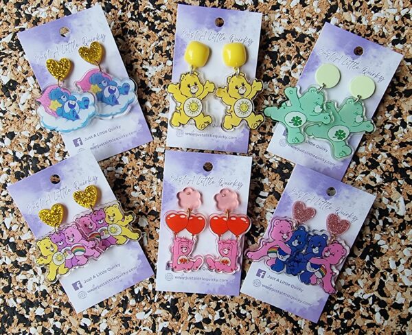 Care Bears Acrylic Stud Dangle Earrings