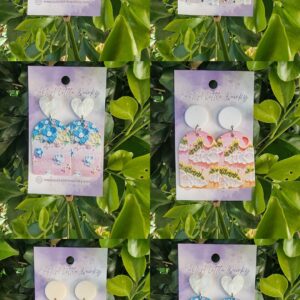 Painted Arch Acrylic Stud Dangle Earrings Designs