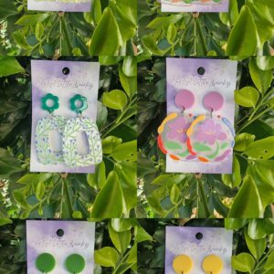 Floral And Fruit Acrylic Stud Dangle Earrings Designs