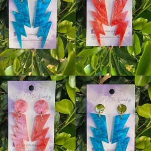Lightning Bolt Acrylic Stud Dangle Earrings Designs