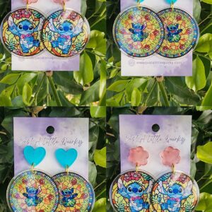 Stitch Alien Acrylic Stud Dangle Earrings Designs