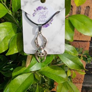 Skull Spider Leather Necklace