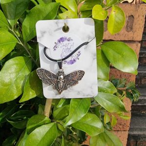 Death Moth Leather Necklace