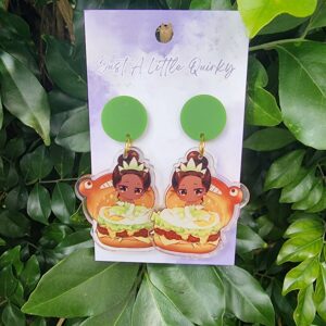 Princess And The Frog Tiana Acrylic Stud Dangle Earrings
