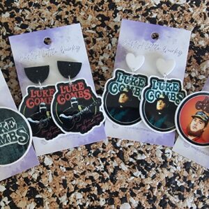 Luke Combs Acrylic Stud Dangle Earrings