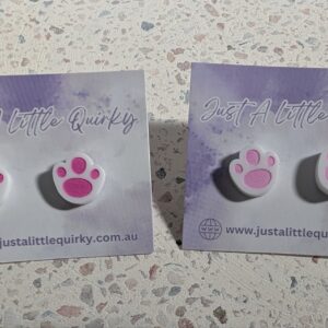 Bunny Rabbit Feet Easter Stud Earrings