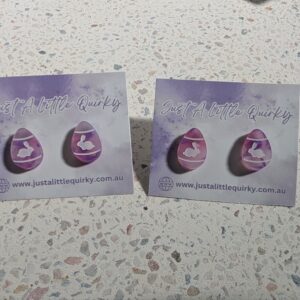 Pink And Purple Petals Easter Egg Earrings