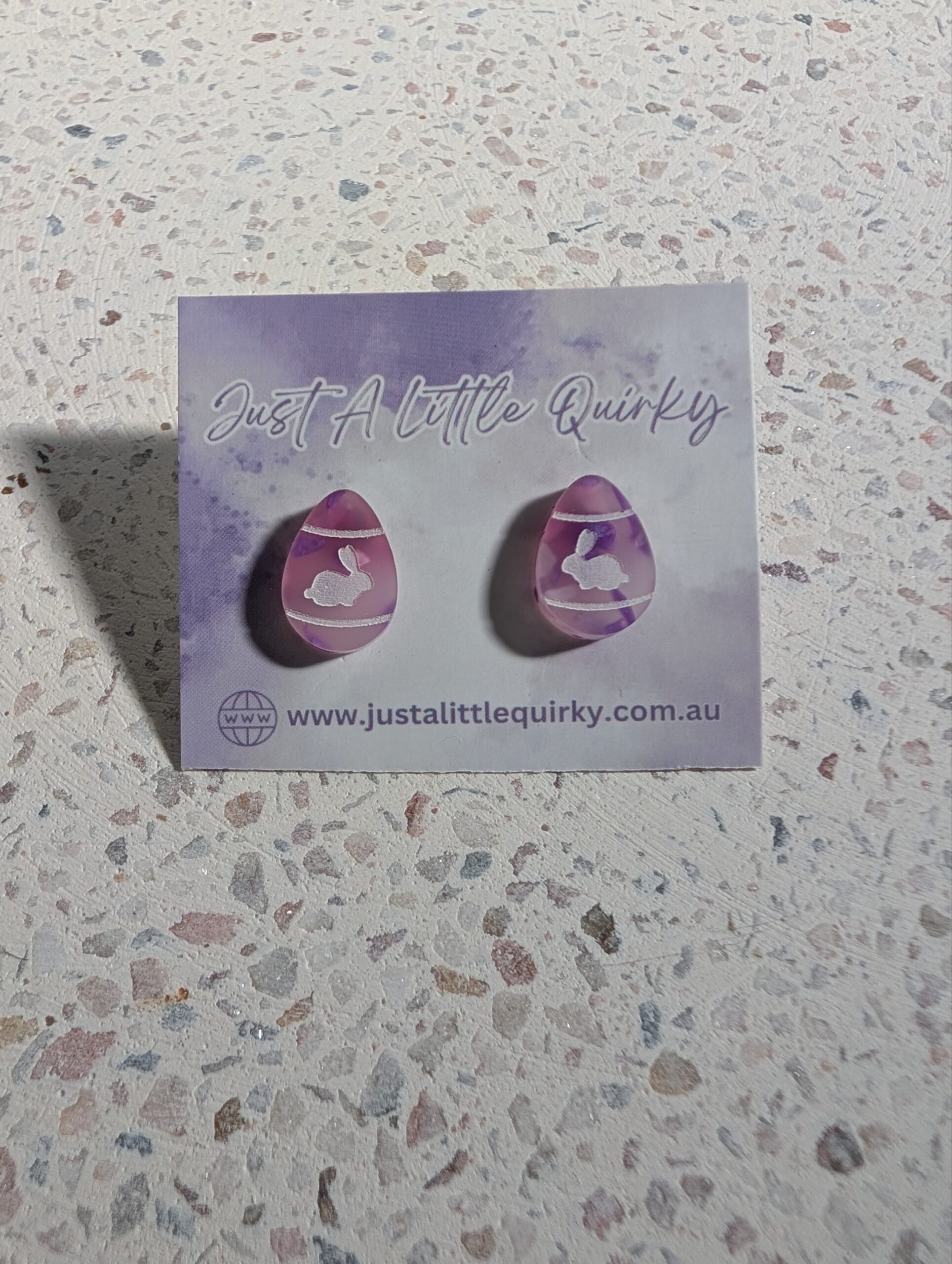 Pink And Purple Petals Easter Egg Earrings - Image 3