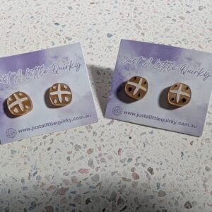 Hot Cross Buns Easter Stud Earrings
