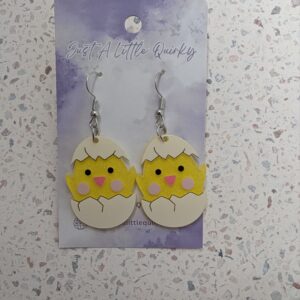Baby Chicken Hatching Easter Hook Dangle Earrings