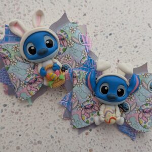 Blue Alien Medium 4 Inch Easter Hair Bow