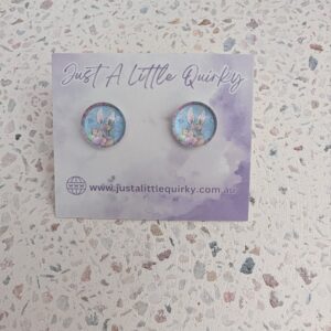 Easter Bunny Rabbit Ears With Easter Eggs Stud Earrings