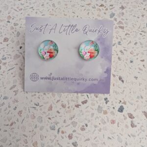 Easter Bunny Rabbit With Big Easter Egg Stud Earrings