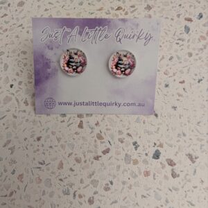 Easter Bunny Rabbit With Pink Easter Eggs Stud Earrings