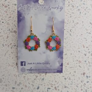 Easter Egg Wreath Hook Dangle Earrings