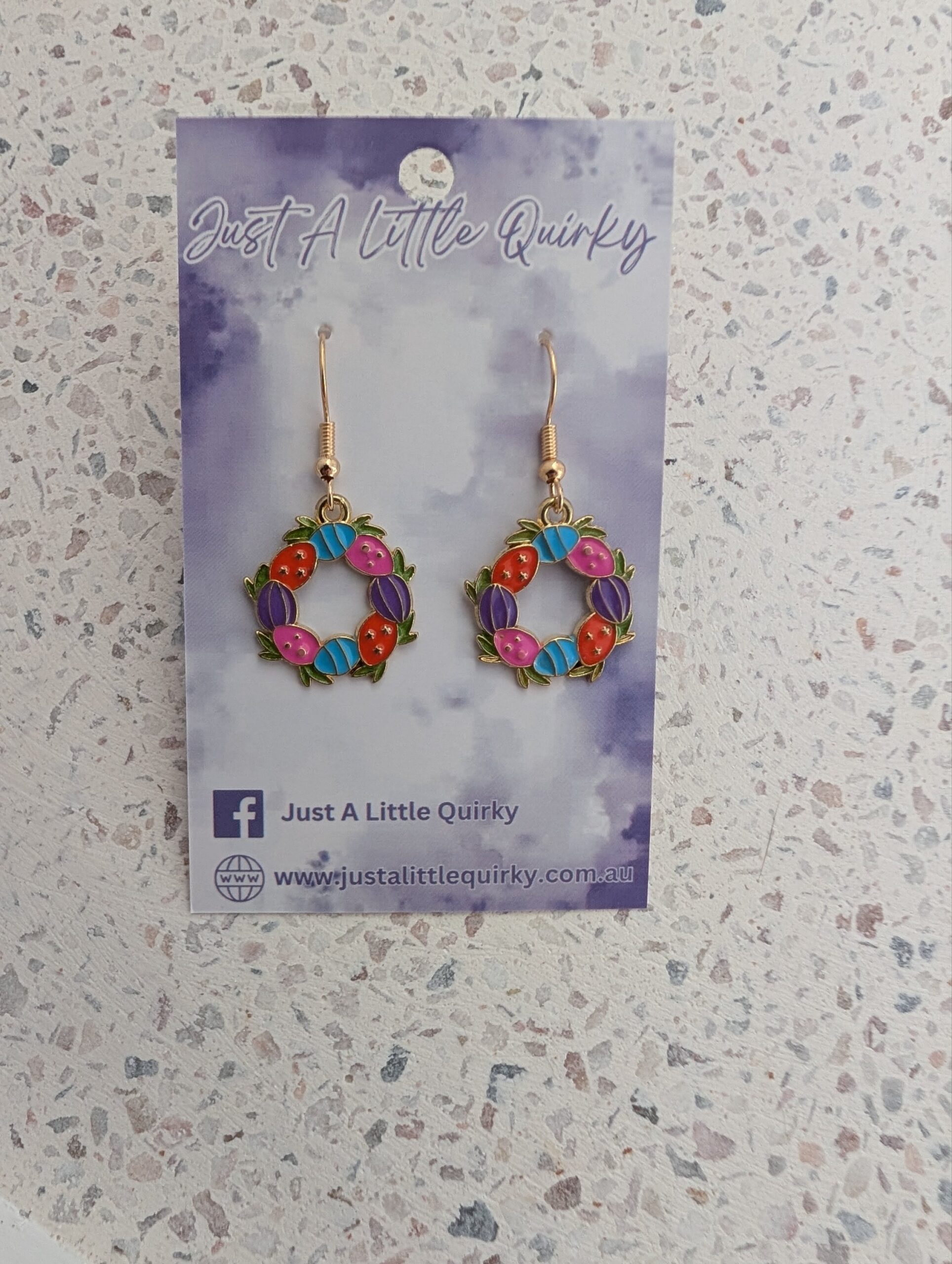 Easter Egg Wreath Hook Dangle Earrings