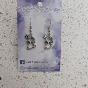 Rhinestone Easter Bunny Rabbit Hook Dangle Earrings