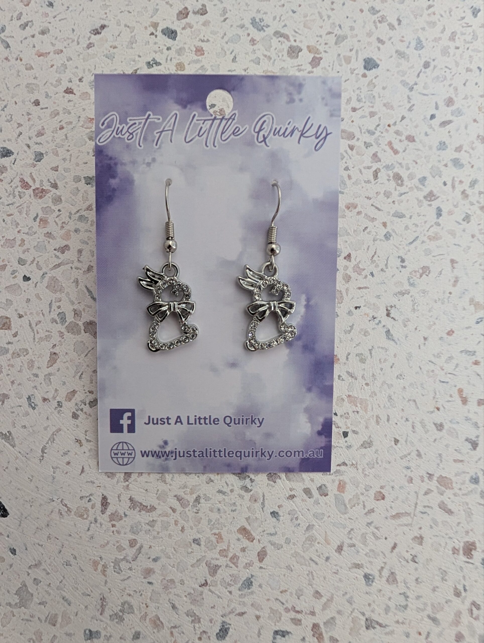 Rhinestone Easter Bunny Rabbit Hook Dangle Earrings