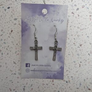 Rhinestone Infinity Cross Hook Dangle Earrings Copy